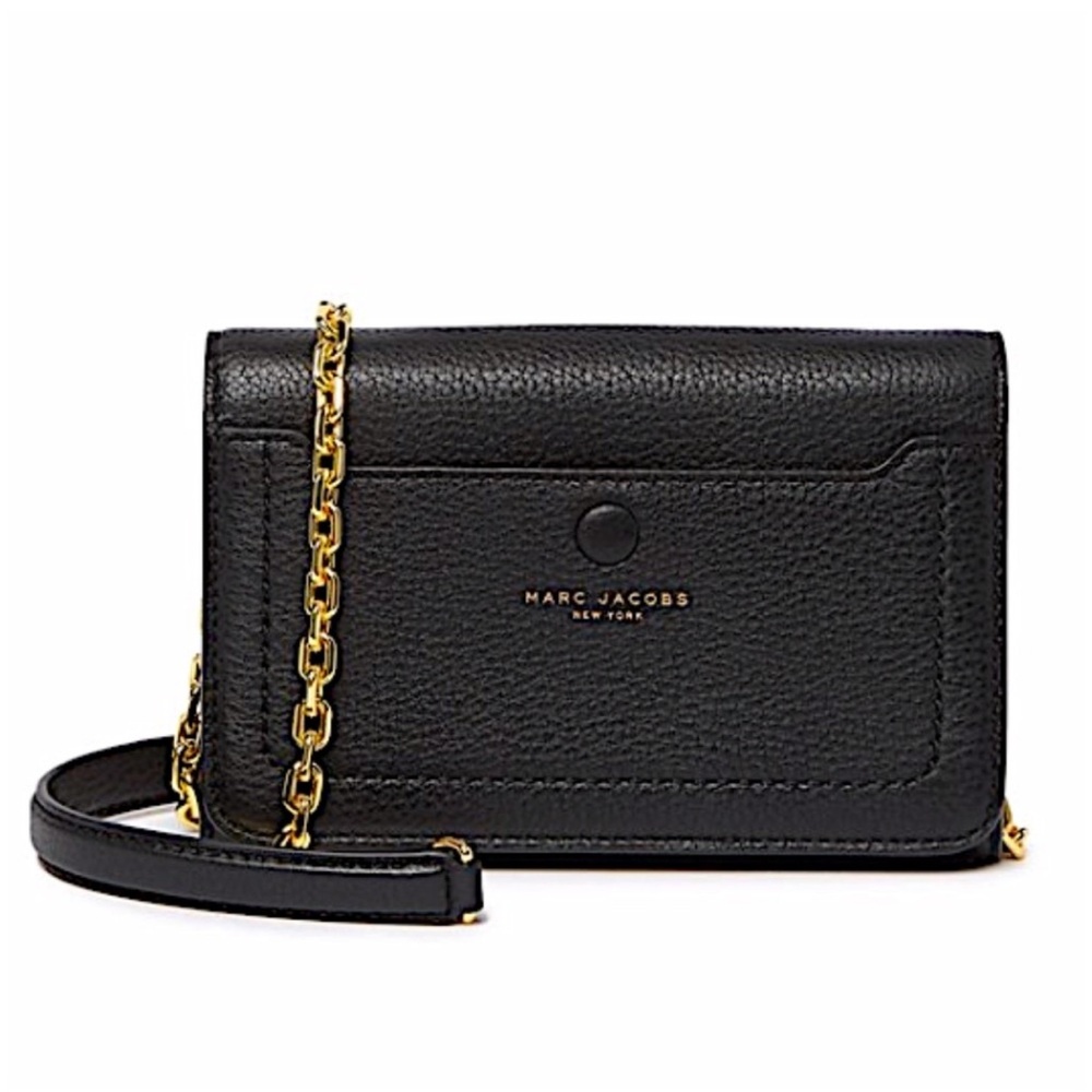 Marc Jacobs Black Crossbody Bag with Gold Chain